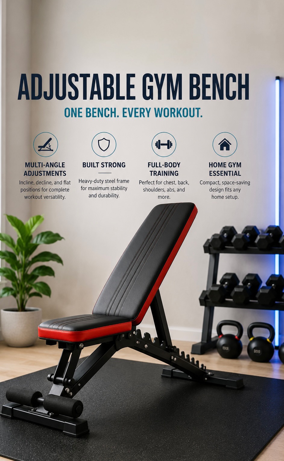 ADJUSTABLE GYM BENCH